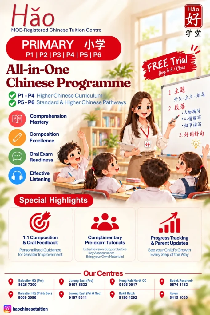 HAO Primary All-in-One Chinese Programme overview with illustrated learning activities
